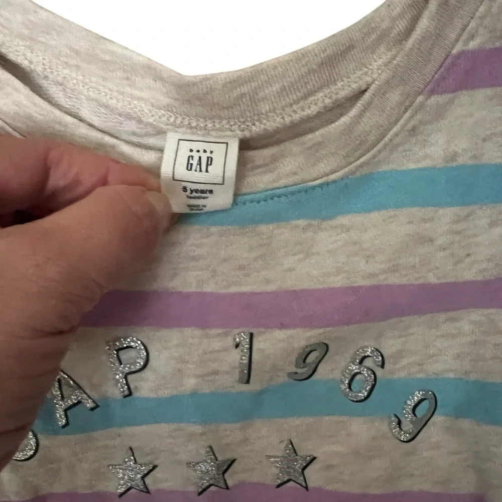 GAP|Kids Blue and Pink Long Sleeve Sweater Dress-Size 5 years